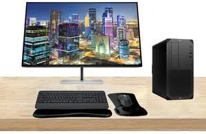 HP Workstation Bundle Z2 G9 Tower i7, 16GB RAM, 512GB SSD, Windows 11 Pro, T1000 8GB GDDR6, Series 7 Pro 732pk 32-inch 4K Ultra HD Monitor, T2U Plus WiFi, MK650 Wireless Keyboard & Mouse, Gel Pad