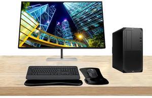 HP Workstation Bundle Z2 G9 Tower i7, 64GB RAM, 1TB SSD, Windows 11 Pro, RTX A2000 12GB, Series 7 Pro 732pk 32-inch 4K Ultra HD Monitor, T2U Plus WiFi, MK650 Wireless Keyboard & Mouse, Gel Pad