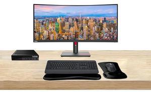 Lenovo ThinkStation P3 Tiny i7, 32GB RAM, 512GB SSD, T400 4GB DDR6 Graphics Bundled with ViewFinity S65UA 34 Curved 2K UWQHD, MK650 Wireless Keyboard & Mouse, Gel Mouse & Wrist Pad