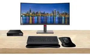 Lenovo ThinkStation P3 Tiny i9, 32GB RAM, 1TB SSD, T1000 8GB DDR6 Graphics Bundled with ViewFinity S65UA 34 Curved 2K UWQHD, MK650 Wireless Keyboard & Mouse, Gel Mouse & Wrist Pad