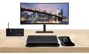 Lenovo ThinkStation P3 SFF i7, 32GB RAM, 1TB SSD, UHD Graphics 770 Bundled with ViewFinity S65UA 34 Curved 2K UWQHD, MK650 Wireless Keyboard & Mouse, Gel Mouse & Wrist Pad