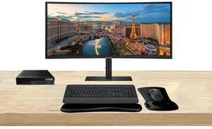 Lenovo ThinkStation P3 Tiny i7, 32GB RAM, 1TB SSD, T1000 8GB DDR6 Graphics Bundled with ViewFinity S95UC 49 Curved Dual 2K, MK650 Wireless Keyboard & Mouse, Gel Mouse & Wrist Pad