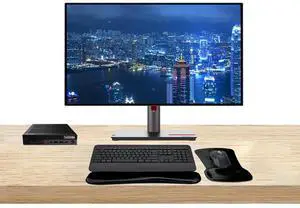 Lenovo ThinkStation P3 Tiny i9, 32GB RAM, 1TB SSD, T1000 8GB DDR6 Graphics Bundled with Dual ThinkVision P27q 27 2K QHD, MK650 Wireless Keyboard & Mouse, Gel Mouse & Wrist Pad