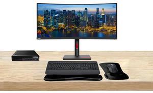 Lenovo ThinkStation P3 Tiny i7, 32GB RAM, 512GB SSD, T400 4GB DDR6 Graphics Bundled with ThinkVision T34w 34 Curved 2K UWQHD, MK650 Wireless Keyboard & Mouse, Gel Mouse & Wrist Pad