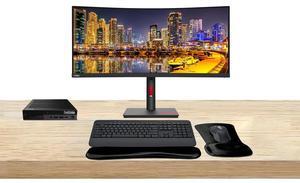 Lenovo ThinkStation P3 Tiny i7, 32GB RAM, 1TB SSD, T1000 8GB DDR6 Graphics Bundled with ThinkVision T34w 34 Curved 2K UWQHD, MK650 Wireless Keyboard & Mouse, Gel Mouse & Wrist Pad