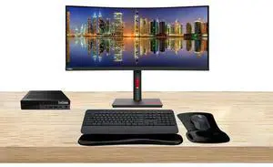 Lenovo ThinkStation P3 Tiny i9, 32GB RAM, 1TB SSD, T1000 8GB DDR6 Graphics Bundled with ThinkVision T34w 34 Curved 2K UWQHD, MK650 Wireless Keyboard & Mouse, Gel Mouse & Wrist Pad