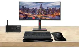 Lenovo ThinkStation P3 SFF i7, 32GB RAM, 1TB SSD, UHD Graphics 770 Bundled with ThinkVision T34w 34 Curved 2K UWQHD, MK650 Wireless Keyboard & Mouse, Gel Mouse & Wrist Pad