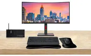 Lenovo ThinkStation P3 Tower i7, 32GB RAM, 1TB SSD, UHD Graphics 770 Bundled with ThinkVision T34w 34 Curved 2K UWQHD, MK650 Wireless Keyboard & Mouse, Gel Mouse & Wrist Pad
