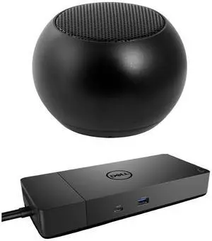 Dell Performance WD19DCS USB-C Dock 210W Triple 4K Support, HDMI, DisplayPort, USB Hub and Ethernet Bundled With Bluetooth Mini U Speaker with Built-in Mic, 4 Hour Playback
