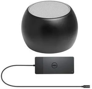 Dell WD22TB4 Thunderbolt Dock Workstation 130W Quad 4K Support, HDMI, USB-C, DisplayPort and USB Hub Bundled with Bluetooth Boost U Speaker with Built-in Mic, 5 Hour Playback