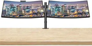 HP Series 5 Pro 34-inch 534pm Curved 2K WQHD 1440P Conferencing Monitor, 2-Pack bundled with built in Webcam and Mic, HDMI, DisplayPort, USB Hub and Desk Mount Dual Monitor Stand