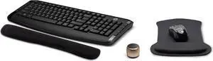 HP Wireless Keyboard and Mouse 300 PC Accessories Bundle with Waverest Gel Pads and Micro Bluetooth Speaker with Professional Sound, Built-In Mic and Remote Selfie Shutter
