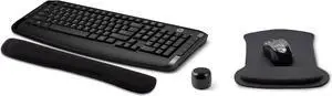 HP Wireless Keyboard and Mouse 300 PC Accessories Bundle with Waverest Gel Pads and Micro Bluetooth Speaker with Professional Sound, Built-In Mic and Remote Selfie Shutter