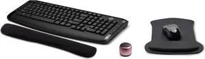 HP Wireless Keyboard and Mouse 300 PC Accessories Bundle with Waverest Gel Pads and Micro Bluetooth Speaker with Professional Sound, Built-In Mic and Remote Selfie Shutter
