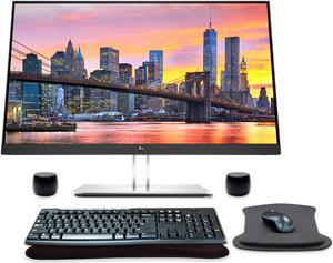 HP EliteDisplay E24q G4 24 Inch QHD IPS Office Monitor Bundle with HDMI, Blue Light Filter, Bluetooth Magnetic Pro Travel Friendly Speakers, MK270 Wireless Keyboard and Mouse, and Gel Pads
