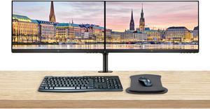 HP P24v G4 24 Inch FHD IPS LED-Backlit LCD 2-Pack Monitor Bundle with HDMI, Blue Light Filter, Dual Monitor Stand, MK270 Wireless Keyboard and Mouse Combo, Gel Pad