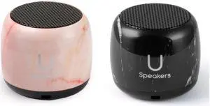 U Speakers Micro Portable Wireless Bluetooth Speaker with Mic & Selfie Remote Control Active Lifestyle Travel Home Office Bundle with Coordinating Micro Speaker, Pair together, Perfect Gift
