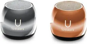 U Speakers Micro Portable Wireless Bluetooth Speaker with Mic & Selfie Remote Control Active Lifestyle Travel Home Office Bundle with Coordinating Micro Speaker, Pair together, Perfect Gift