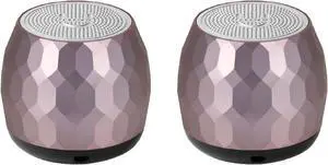 Fashionit U Speakers Micro Bluetooth Computer Speaker 2-Pack Bundle with Matching Speaker, Built-In Mic & Selfie Remote Control, for Workspace, Desktop, Laptop, Mobile, Tablet, PC - Glam Lilac