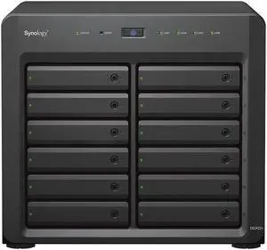 Synology DiskStation DS2422+ NAS Server with Ryzen 2.2GHz CPU, 32GB Memory, 120TB HDD Storage, 4 x 1GbE LAN Ports, DSM Operating System