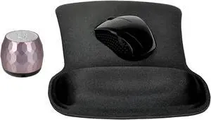 Fashionit U Speakers Bluetooth Micro Speaker Travel Home Office Bundle with Black Wireless Mouse X3000 G2, & Coordinating Gel Mouse Pad, for Modern Workspace - Glam Lilac