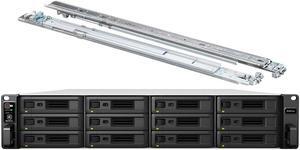 Synology RackStation RS3621xs+ NAS Server with Xeon 2.1GHz CPU, 64GB Memory, 12TB SSD Storage, 2 x 10GbE LAN Ports, DSM Operating System Bundle with Rail kit