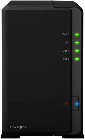 Synology DiskStation DS218play NAS Server with RTD1296 1.4GHz CPU, 1GB Memory, 32TB HDD Storage, 1 x 1GbE LAN Port, DSM Operating System