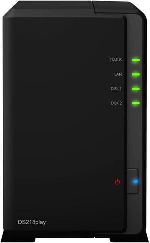 Synology DiskStation DS218play NAS Server with RTD1296 1.4GHz CPU, 1GB Memory, 36TB HDD Storage, 1 x 1GbE LAN Port, DSM Operating System