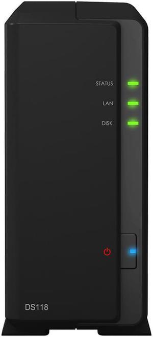 Synology DiskStation DS118 NAS Server with RTD1296 1.4GHz CPU, 1GB Memory, 8TB HDD Storage, 1 x 1GbE LAN Port, DSM Operating System