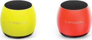 U Speakers Micro Glow in the Dark Portable Wireless Bluetooth Speaker with Mic & Selfie Remote Control Active Lifestyle Travel Home Office Bundle with Coordinating Micro Speaker, Pair together