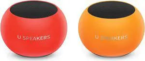 U Speakers Mini Glow in the Dark Portable Wireless Bluetooth Speaker with Magnetic Base, Mic & Selfie Remote Control Active Lifestyle Travel Home Office Bundle with Coordinating Speaker, Pairing