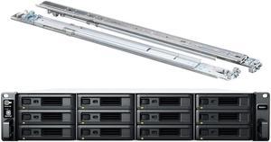 Synology RackStation RS2421+ NAS Server with Ryzen 2.2GHz CPU, 32GB Memory, 24TB SSD Storage, 4 x 1GbE LAN Ports, DSM Operating System Bundle with Rail kit