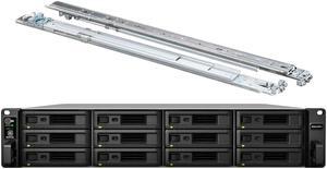Synology RackStation RS2421RP+ NAS Server with Ryzen 2.2GHz CPU, 32GB Memory, 192TB HDD Storage, 4 x 1GbE LAN Ports, Redundant Power, DSM Operating System Bundle with Rail kit