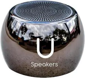 Fashionit U Speakers Boost Water-Resistant Portable Wireless Bluetooth Speaker with Subwoofer, Mic & Selfie Remote Control - Ideal for Active Lifestyle, Travel, Home, & Office - Mirror Hematite