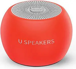 Fashionit U Speakers Boost Glow in the Dark Water-Resistant Portable Wireless Bluetooth Speaker with Subwoofer, Mic & Selfie Remote Control - Ideal for Travel, Home, & Office - Glow Neon Coral