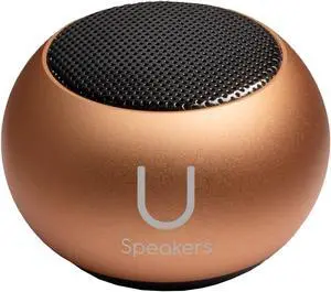 Fashionit U Speakers Mini Portable Wireless Bluetooth Speaker with a Magnetic Base, Mic & Selfie Remote Control - Ideal for Active Lifestyle, Travel, Home, & Office - Rose Gold