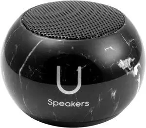 Fashionit U Speakers Mini Special Edition Marble Portable Wireless Bluetooth Speaker with Magnetic Base, Mic & Selfie Remote Control - Ideal for Active Lifestyle, Travel, Home, & Office - Black Marble