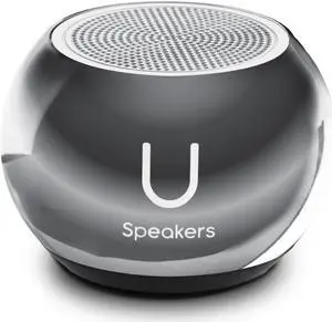 Fashionit U Speakers Mini Mirror Portable Wireless Bluetooth Speaker with Magnetic Base, Mic & Selfie Remote Control - Ideal for Active Lifestyle, Travel, Home, & Office - Mirror Hematite