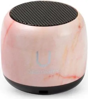 Fashionit U Speakers Micro Special Edition Marble Portable Wireless Bluetooth Speaker with Built-In Microphone & Selfie Remote Control - Ideal for Travel, Home, & Office - Pink Marble