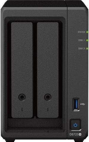 Synology DiskStation DS723+ NAS Server with Ryzen 2.6GHz CPU, 32GB Memory, 20TB HDD Storage, 1TB M.2 NVMe SSD, 2 x 1GbE LAN Ports, DSM Operating System
