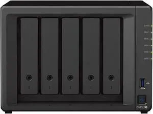 Synology DiskStation DS1522+ NAS Server with Ryzen 2.6GHz CPU, 32GB Memory, 80TB HDD Storage, 1TB M.2 NVMe SSD, 4 x 1GbE LAN Ports, DSM Operating System