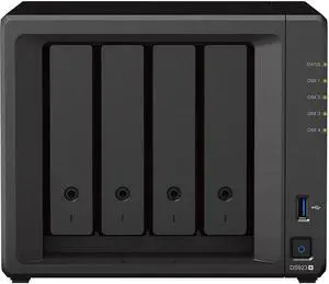Synology DiskStation DS923+ NAS Server with Ryzen 2.6GHz CPU, 32GB Memory, 16TB SSD Storage, 1TB M.2 NVMe SSD, 2 x 1GbE LAN Ports, DSM Operating System