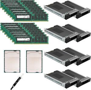 Matched Pair of Intel Xeon 6132 14-Core, 2.60 GHz Bundle with 61.44TB Enterprise SSD Storage, and 512GB DDR4 Memory for PowerEdge R540, R640, R740, R740xd, T440, T640
