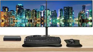 Lenovo ThinkVision P27q 2560 x 1440 LED QHD LCD Monitor, 2-Pack Bundle with HDMI, DisplayPort, Daisy Chain ready, USB Hub, Dual Monitor Stand, MK670 Wireless Keyboard & Mouse, Mouse & Wrist Pad