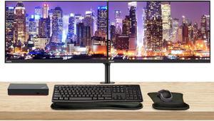 Lenovo ThinkVision S27e 27-inch 1920 x 1080 LED Backlit Full HD LCD, 2-Pack Bundle with HDMI, VGA, Dual Monitor Stand, ThinkPad Universal USB-C Dock, MK270 Wireless Keyboard & Mouse, Mouse & Wrist Pad