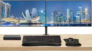 Lenovo ThinkVision P27h 2560 x 1440 LED QHD LCD Monitor, 2-Pack Bundle with HDMI, DisplayPort, Daisy Chain ready, Dock, USB-C, Dual Monitor Stand, MK270 Wireless Keyboard & Mouse, Mouse & Wrist Pad