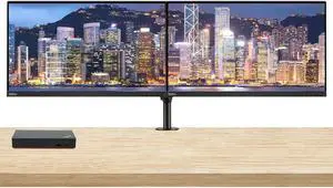 Lenovo ThinkVision E27q 2560 x 1440 LED Backlit Quad HD LCD Monitor, 2-Pack Bundle with HDMI, DisplayPort, Speakers, Desk Mount Dual Monitor Stand, Lenovo ThinkPad Universal USB-C Multiport Dock