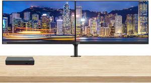 Lenovo ThinkVision S24e 24-inch 1920 x 1080 LED Backlit Full HD LCD Monitor, 2-Pack Bundle with HDMI, VGA, Desk Mount Dual Monitor Stand, Lenovo ThinkPad Universal USB-C Multiport Dock