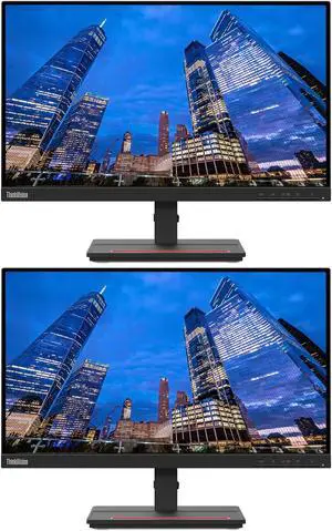 Lenovo ThinkVision S22e 22-inch 1920 x 1080 LED Backlit Full HD LCD Monitor, 2-Pack Bundle with HDMI, VGA