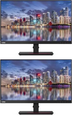 Lenovo ThinkVision P24h 24-inch 2560 x 1440 LED Backlit Quad HD LCD Monitor, 2-Pack Bundle with HDMI, DisplayPort in & out, Daisy Chain ready, Dock, USB-C, USB Hub